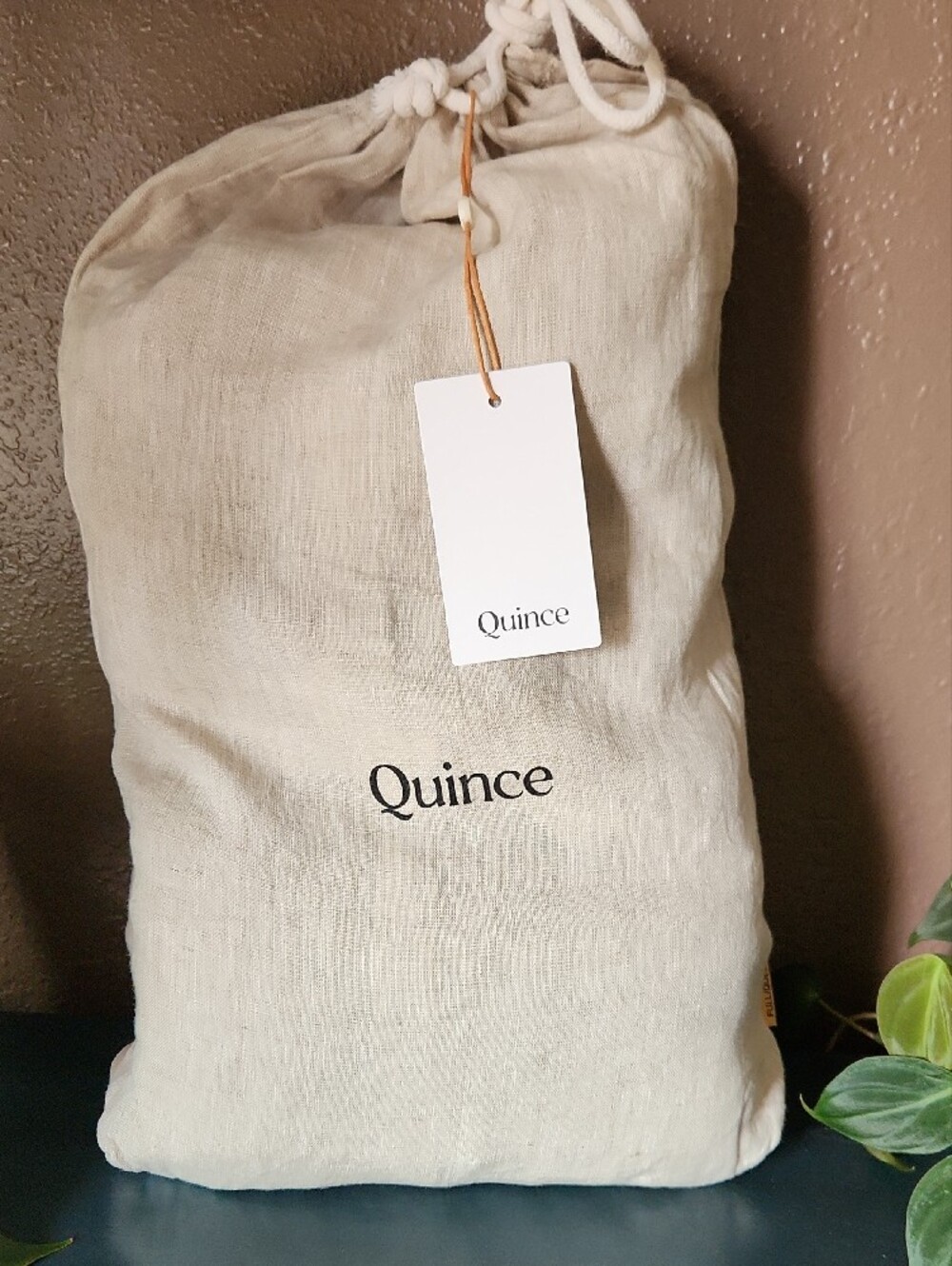 Quince Queen European Linen Duvet Cover With Shams in Natural Chambray, NWOT